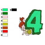 Alphabets 4 With The Flintstones Embroidery Design